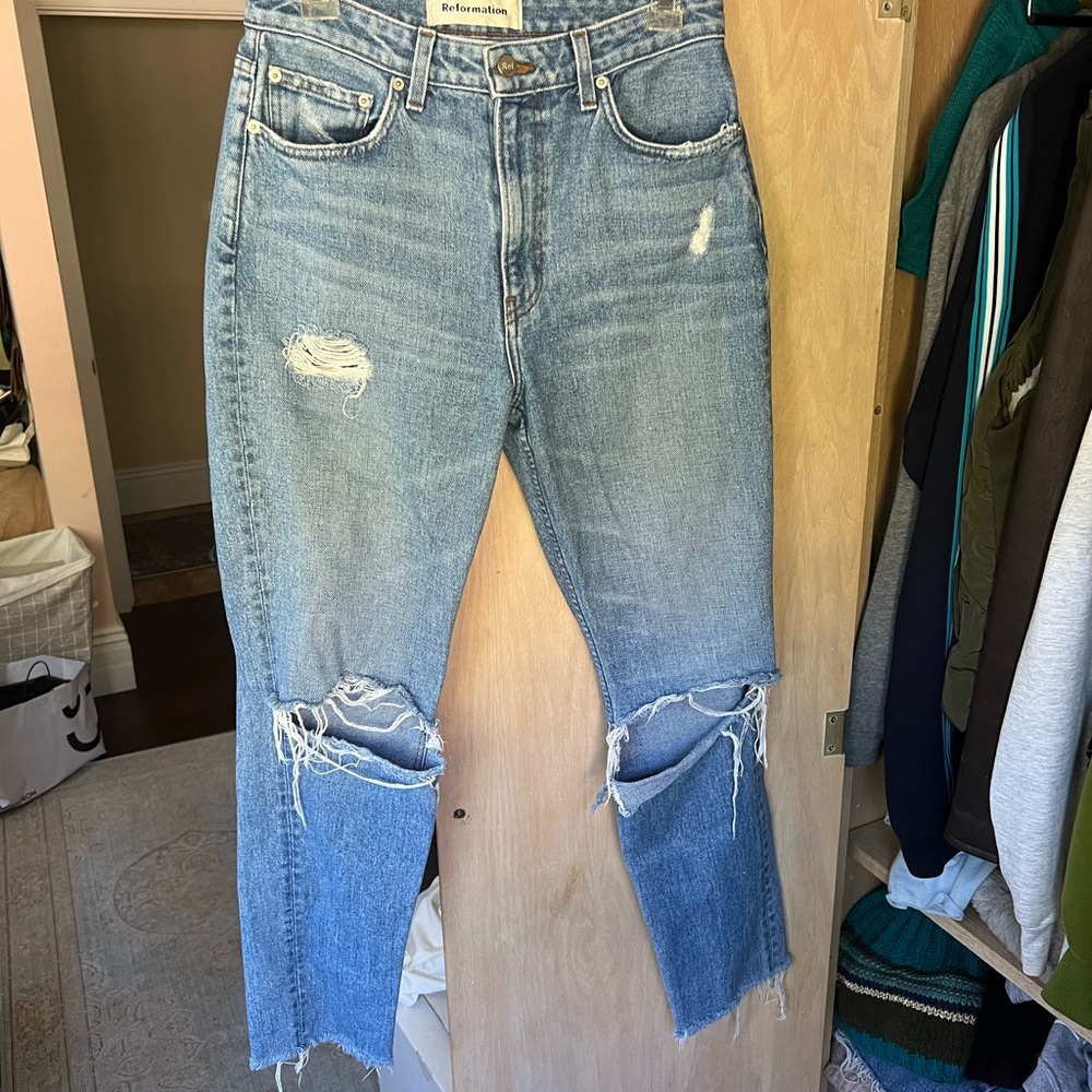 Reformation distressed jeans